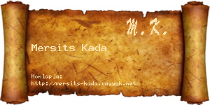 Mersits Kada névjegykártya